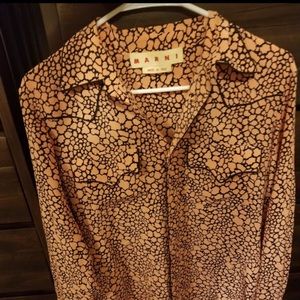 Women’s print button up (Italian luxury brand)